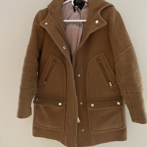 J. Crew Chateau Parka in Italian Stadium Cloth  with detachable fur hood